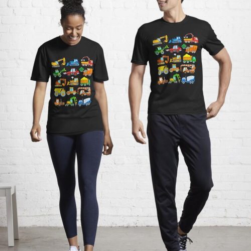 Construction Vehicles Construction Machinery Excavator Trucks Active T-Shirt
