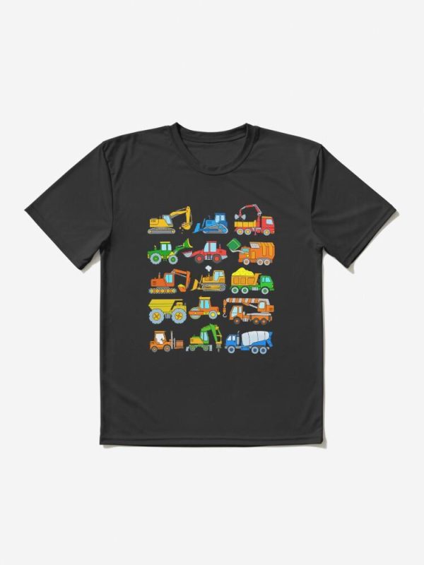 Construction Vehicles Construction Machinery Excavator Trucks Active T-Shirt