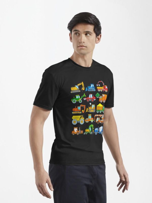 Construction Vehicles Construction Machinery Excavator Trucks Active T-Shirt