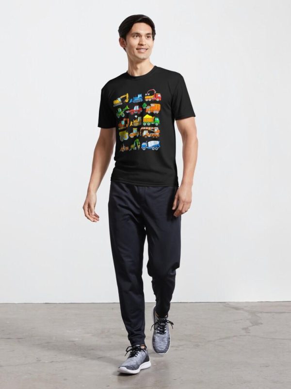 Construction Vehicles Construction Machinery Excavator Trucks Active T-Shirt