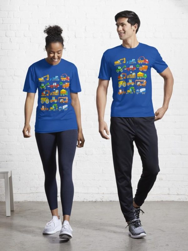Construction Vehicles Construction Machinery Excavator Trucks Active T-Shirt