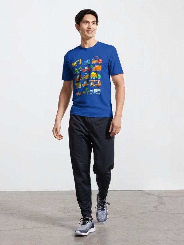 Construction Vehicles Construction Machinery Excavator Trucks Active T-Shirt