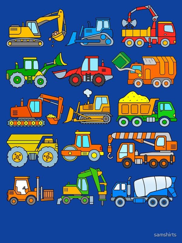 Construction Vehicles Construction Machinery Excavator Trucks Active T-Shirt