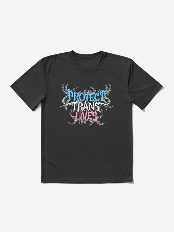 Protect Trans Lives Death Metal Logo Active T-Shirt