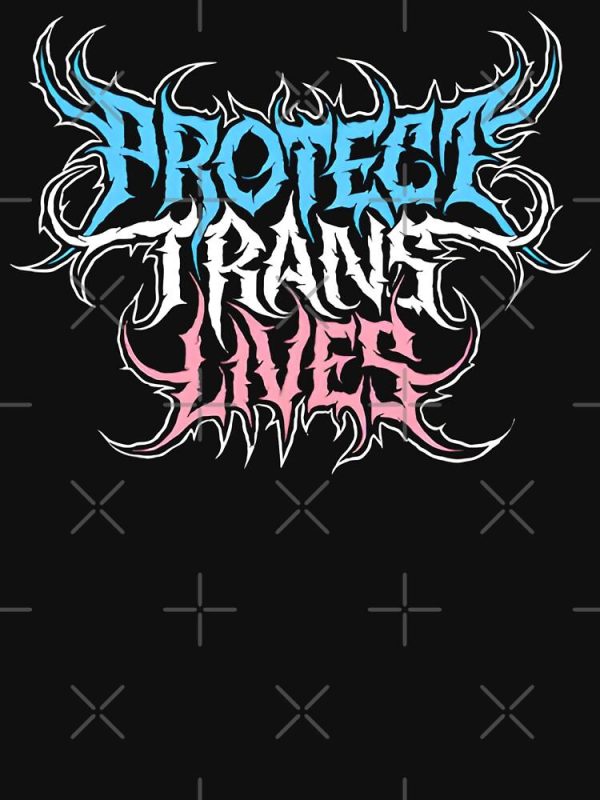 Protect Trans Lives Death Metal Logo Active T-Shirt