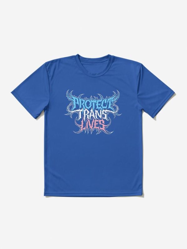 Protect Trans Lives Death Metal Logo Active T-Shirt