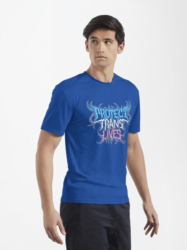 Protect Trans Lives Death Metal Logo Active T-Shirt