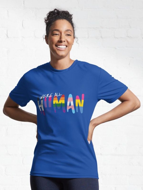 Human: handwritten, various flags, v1: stripes Active T-Shirt