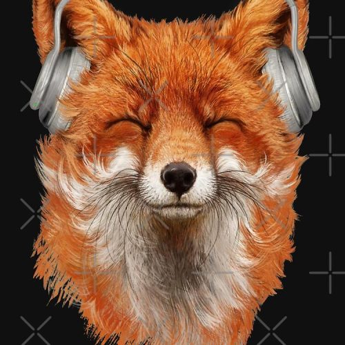 Smiling Musical Fox Active T-Shirt