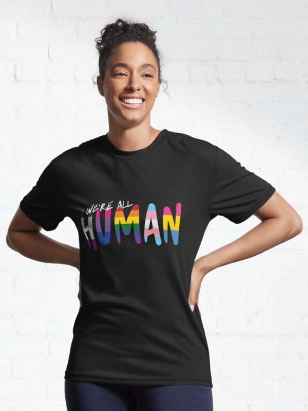 Human: handwritten, various flags, v1: stripes Active T-Shirt