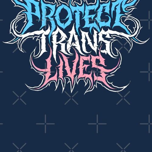 Protect Trans Lives Death Metal Logo Active T-Shirt
