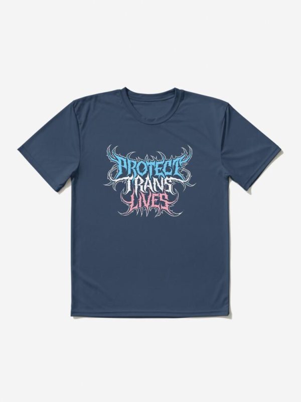 Protect Trans Lives Death Metal Logo Active T-Shirt