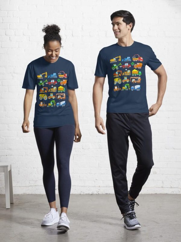 Construction Vehicles Construction Machinery Excavator Trucks Active T-Shirt