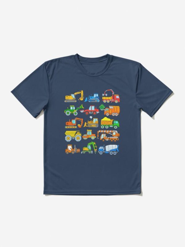 Construction Vehicles Construction Machinery Excavator Trucks Active T-Shirt