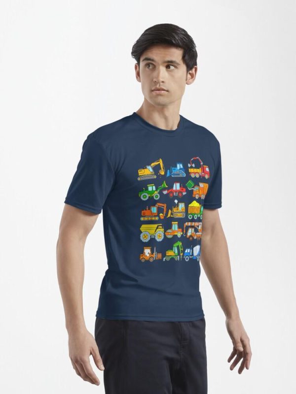 Construction Vehicles Construction Machinery Excavator Trucks Active T-Shirt