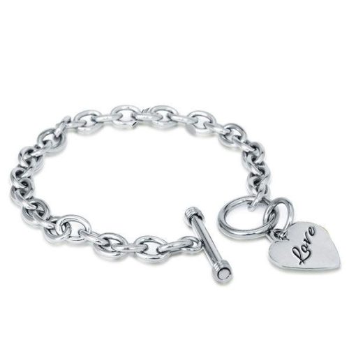 Personalized Sterling Silver Name Charm Bracelet - Custom Engraved